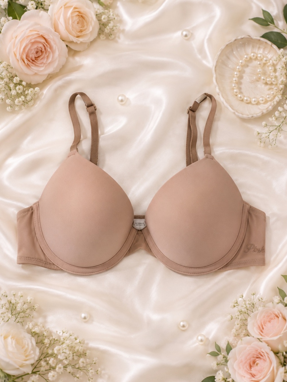 NWT PINK Victoria's Secret Wear Everywear Push-Up Bra Praline (Nude) Bra Sz. 36B - Picture 14 of 14